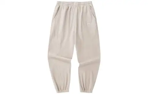 ANTA Life Collection Knitted Sweatpants Unisex Gray Thickened Cuffed Pants