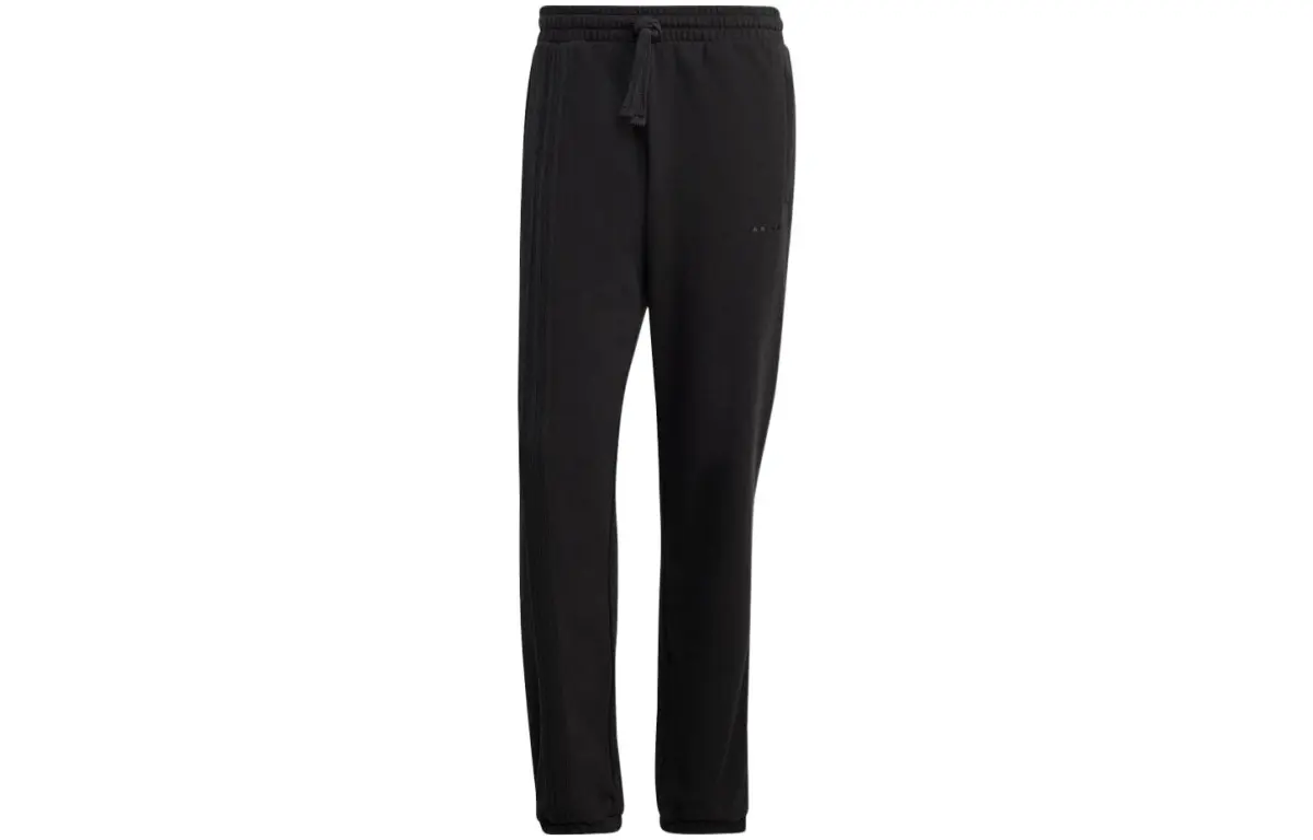 Adidas Originals Knitted Sweatpants Men's Black Moderate Straight Fit Pants