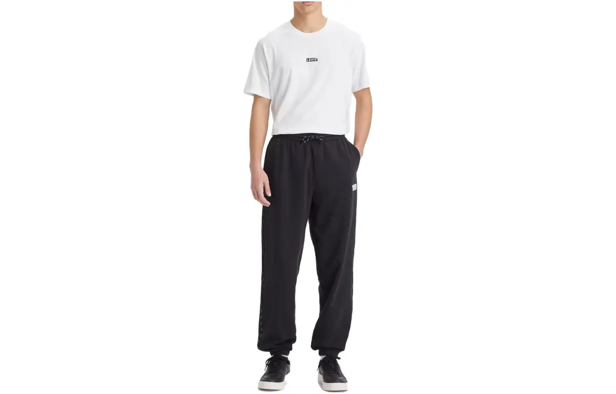 Levi's Knitted Sweatpants Men's Black Moderate Cuffed Pants
