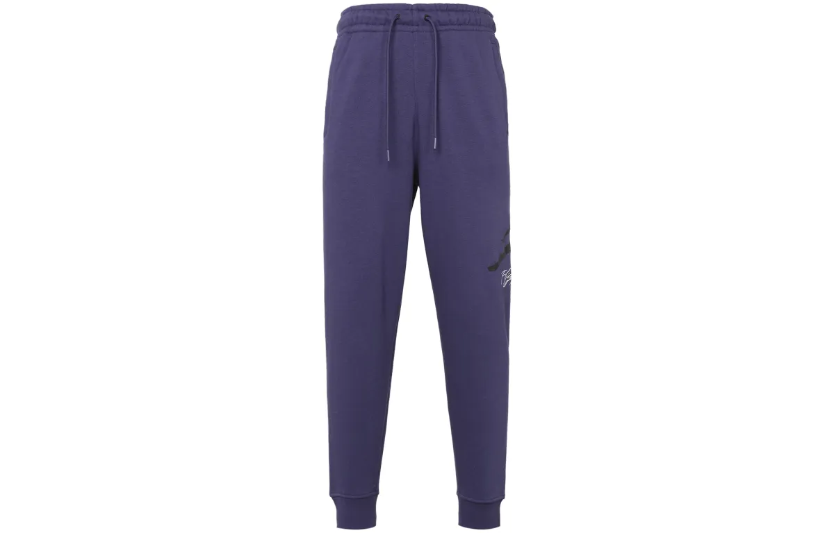 Jordan Print Running Fitness Thickened And Fleece Lined Lace Up Knitted Sweatpants Men's Purple