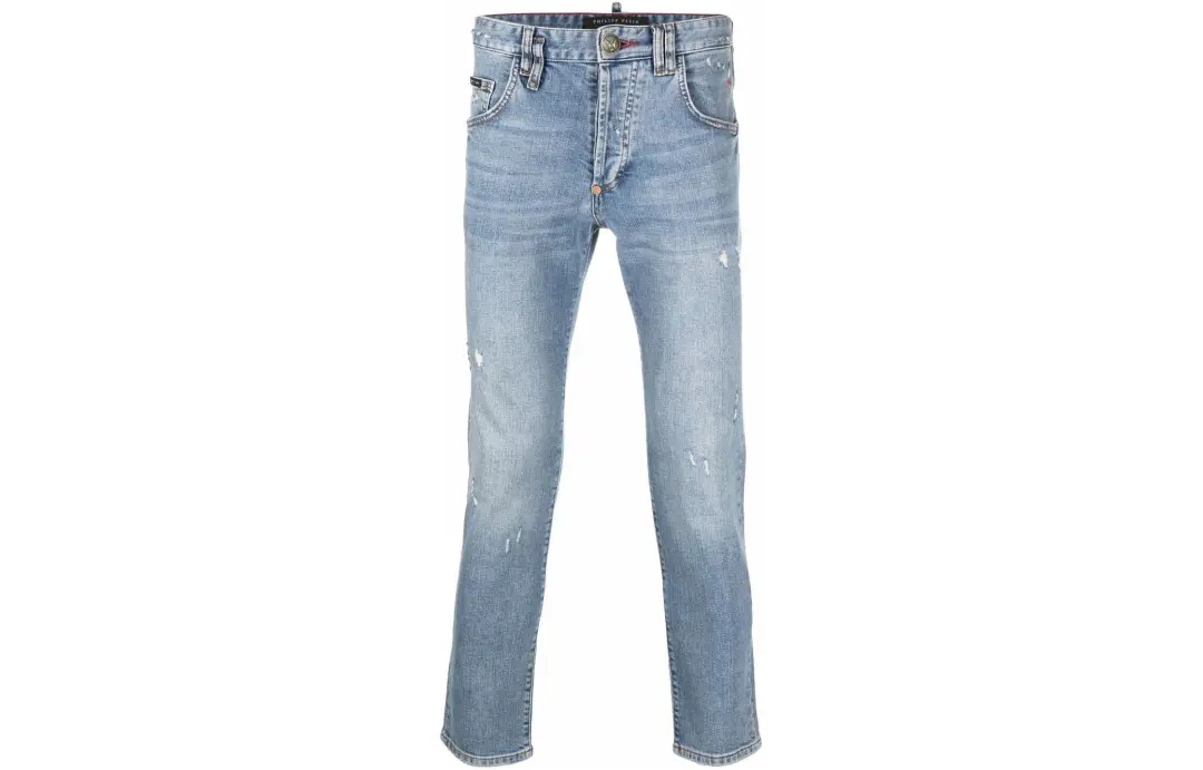 PHILIPP PLEIN Embroidered logo Slim fit Jeans