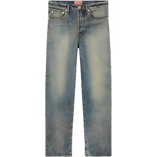 KENZO Straight Leg Asagao Japanese Jeans
