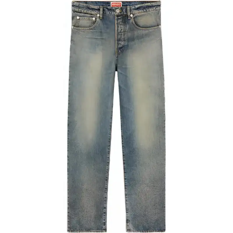 KENZO Straight Leg Asagao Japanese Jeans