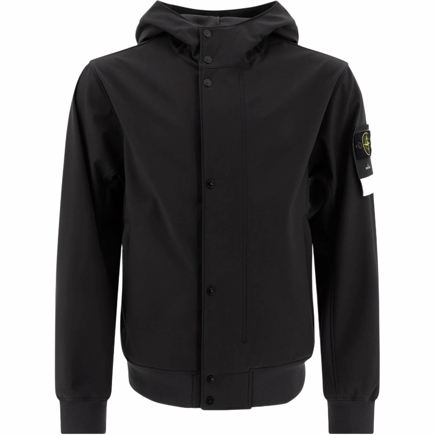 Мужская куртка STONE STONE ISLAND SS25 SOFT SHELL (угольно-черная)
