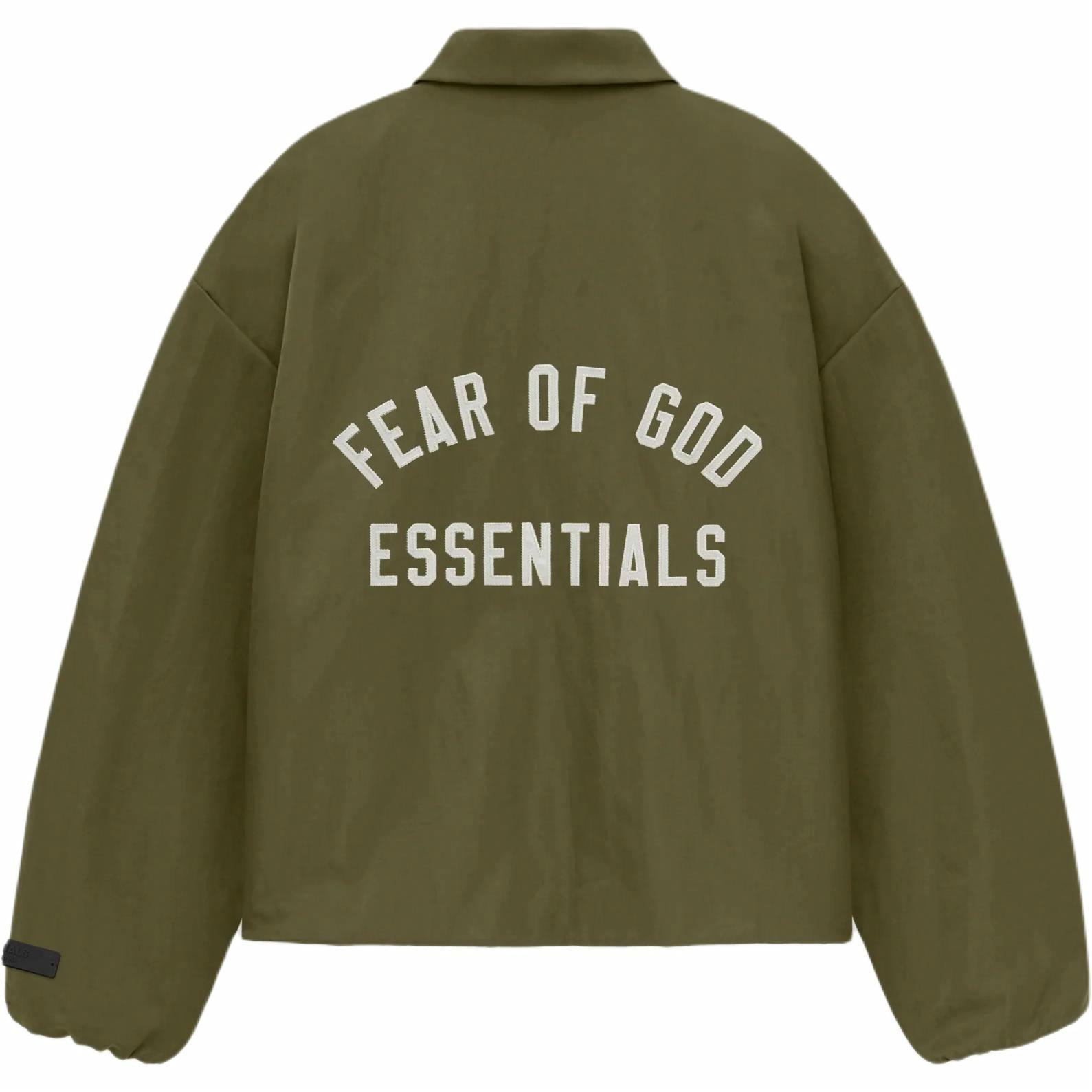 Мужская куртка Fear Fear of God Essentials Fall24 BACK TO SCHOOL (вечнозеленый/военный стиль)