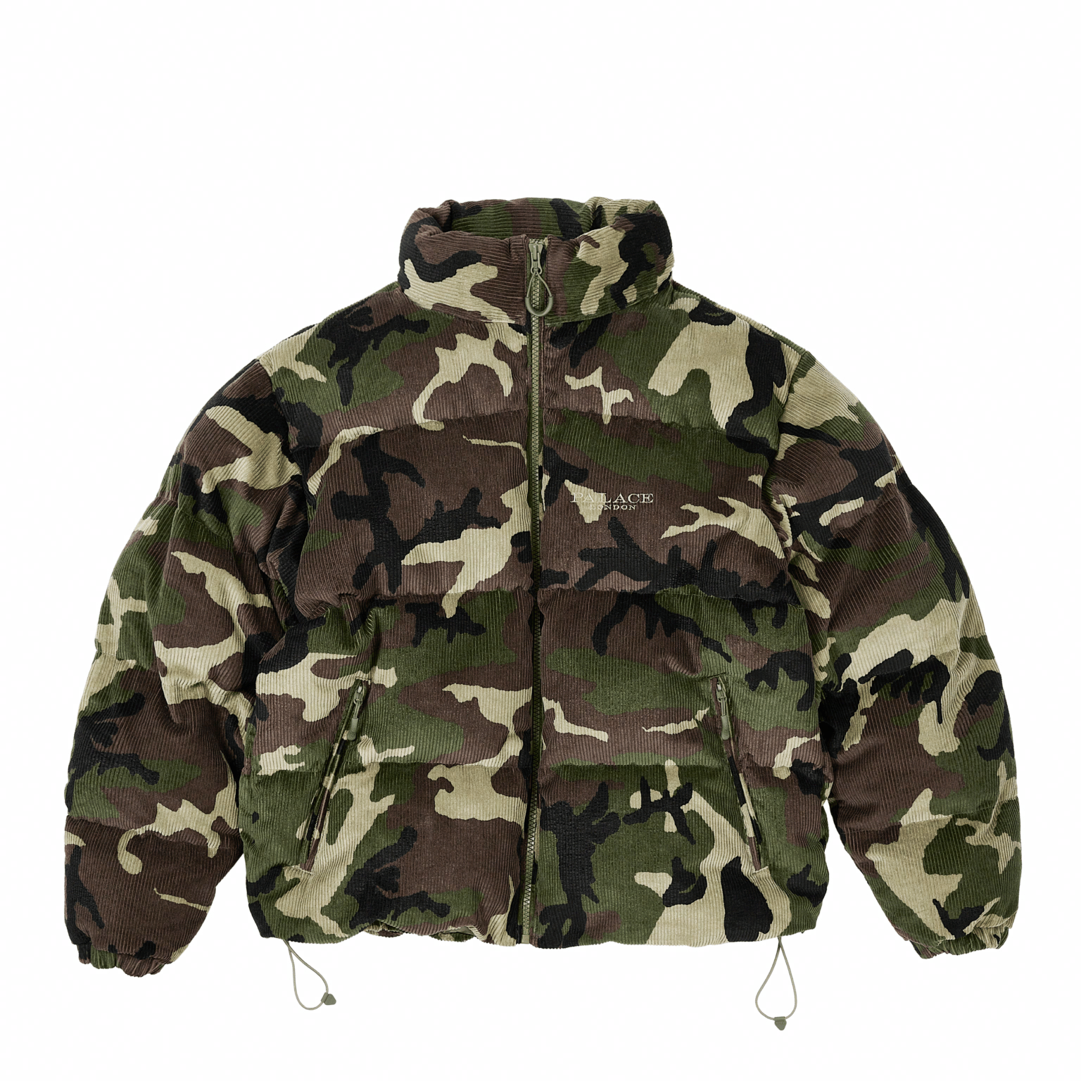 Куртка Palace SS25 CORDUROY PUFFA JACKET (зеленая)