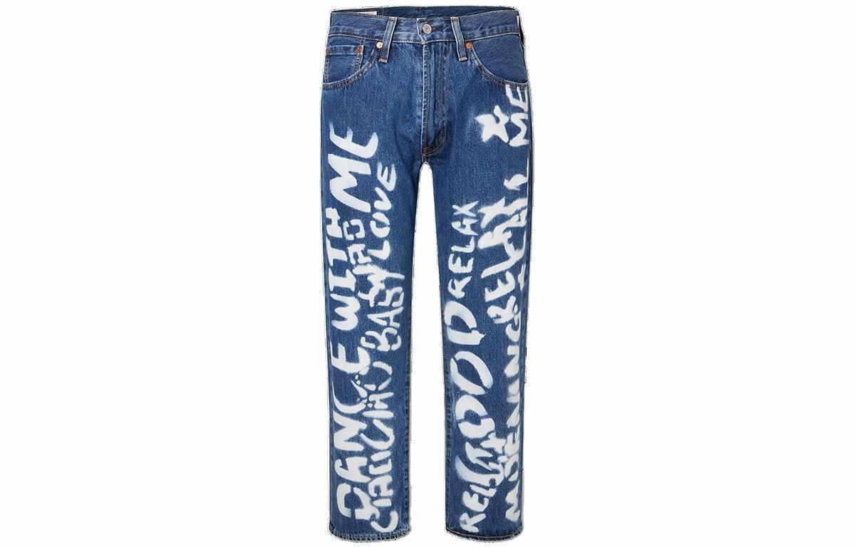 Мужские джинсы Levis с принтом (синие)