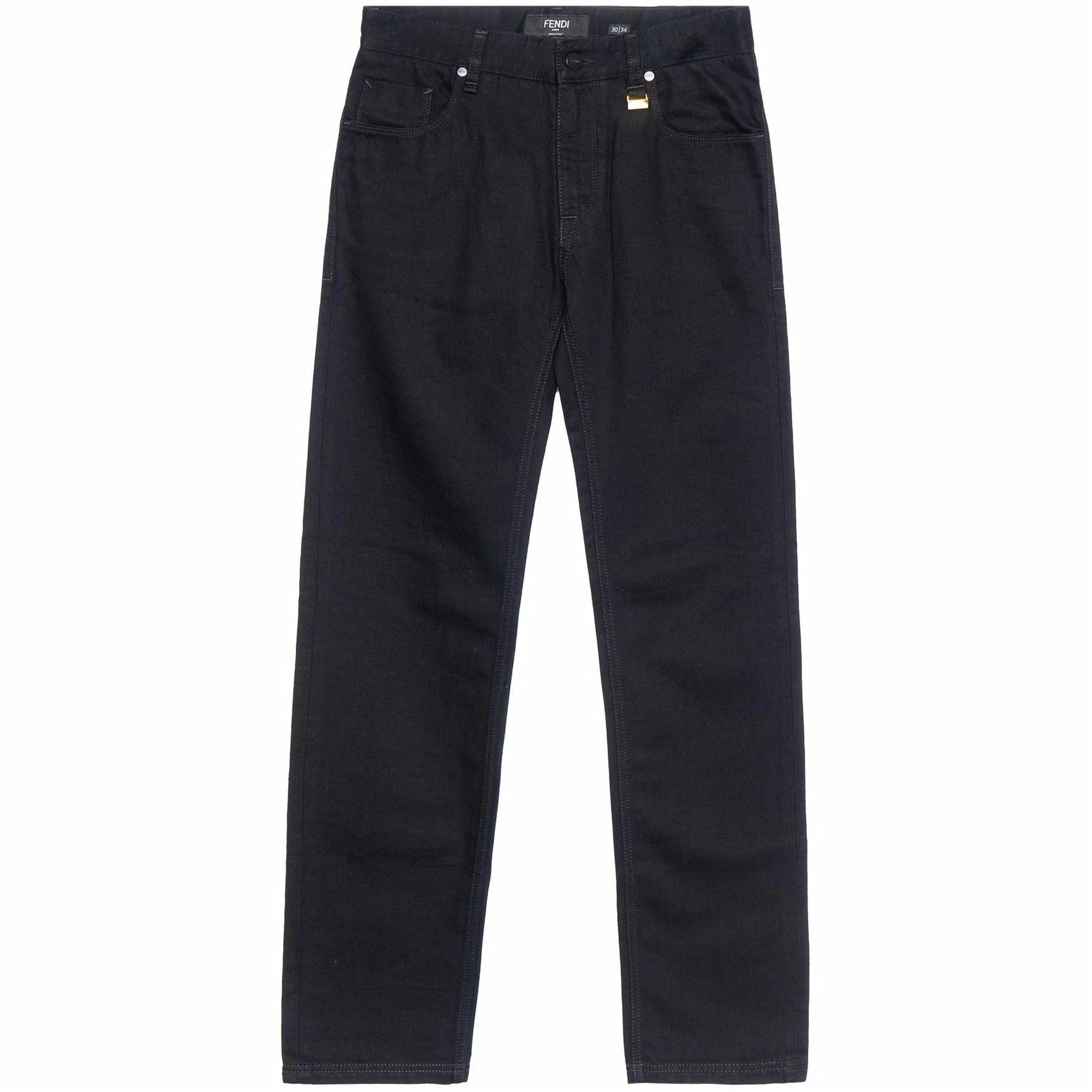 Мужские джинсы Fendi Slim Fit (черные)