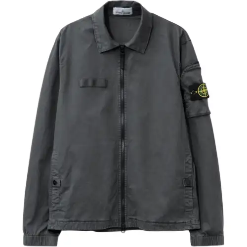 Stone Island Compass-motif stretch-cotton shirt