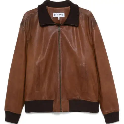 LOEWE Pre Owned 2020s Zip up Leather Jacket