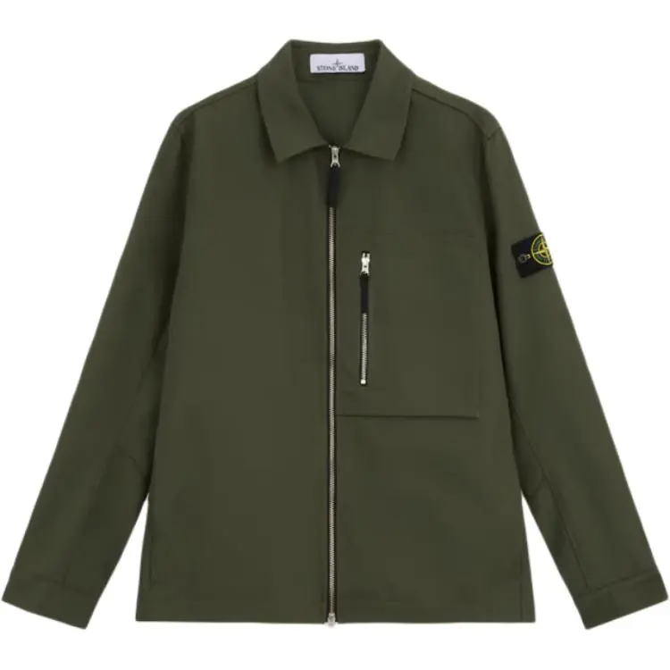 STONE ISLAND Compass Badge Zipped Shirt Jacket