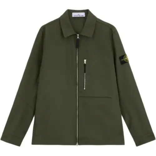 STONE ISLAND Compass Badge Zipped Shirt Jacket