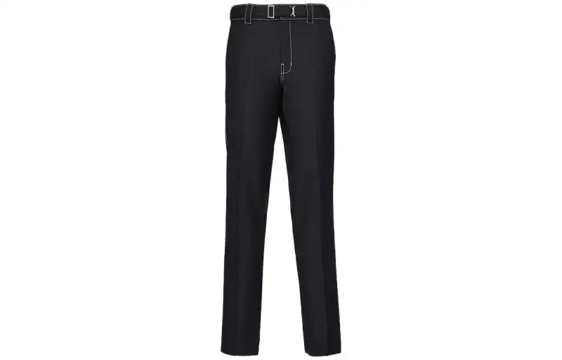 Prada belted wool trousers