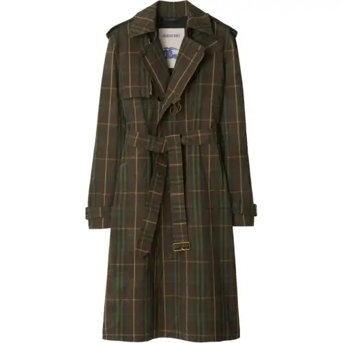 Burberry checked double-breasted trench coat