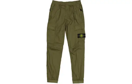 STONE ISLAND SS21 Casual Pants Men's Army Green