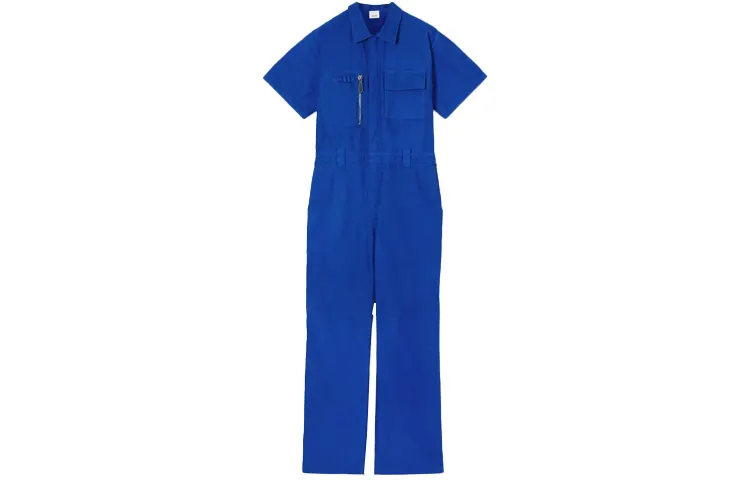 Burberry Jumpsuits Men's Blue Stand Collar Moderate