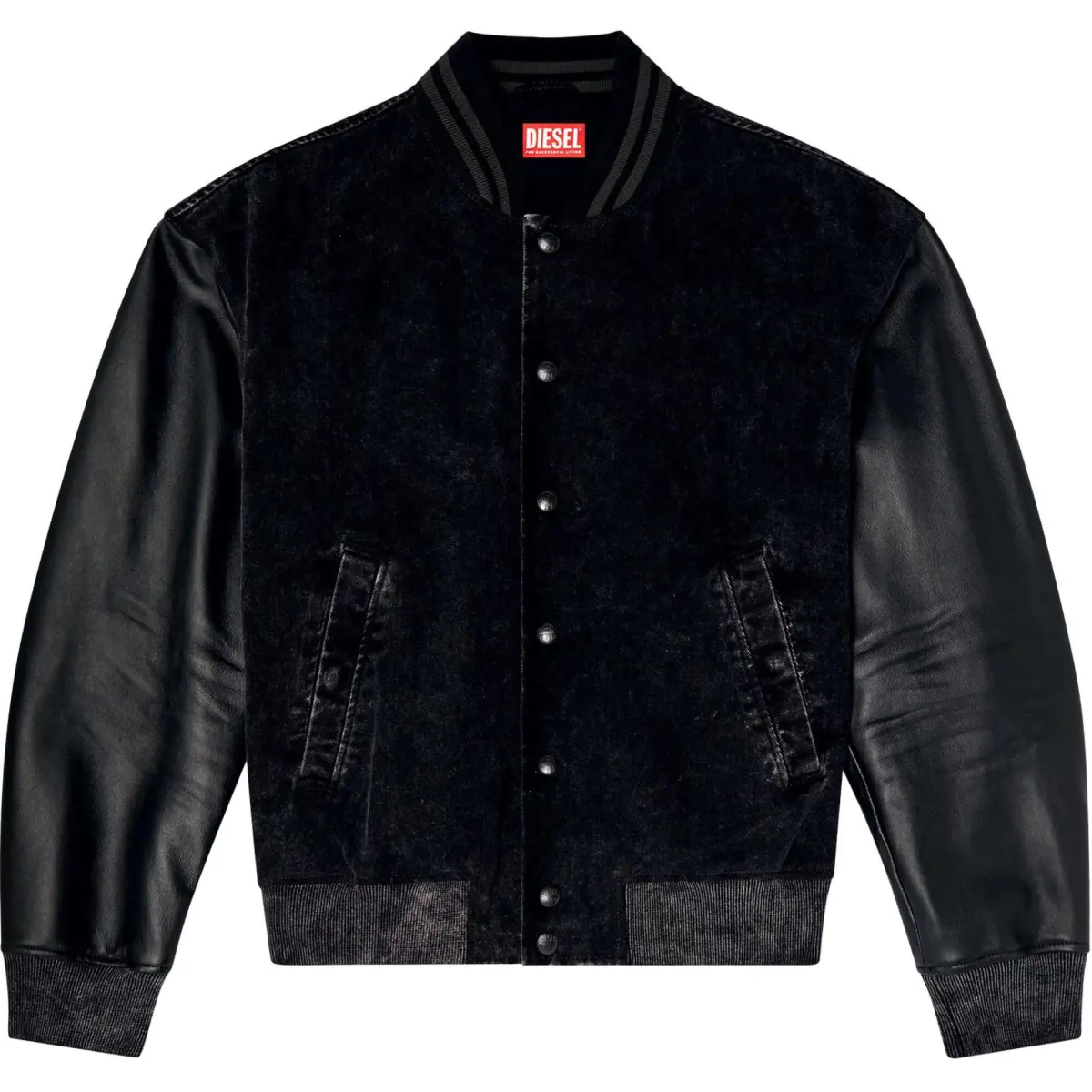 DIESEL SS25 Leather Jacket Men's Black