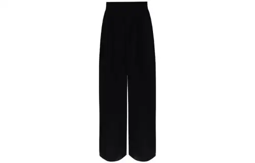Balenciaga Casual Pants Men's Black Moderate Wide Leg Pants