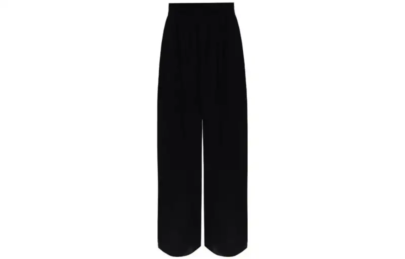 Balenciaga Casual Pants Men's Black Moderate Wide Leg Pants
