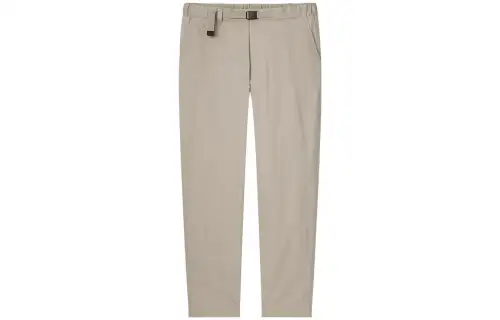 UNIQLO Solid Color Waterproof Windproof Drawstring Fleece Lined Casual Pants Men's Dark Beige