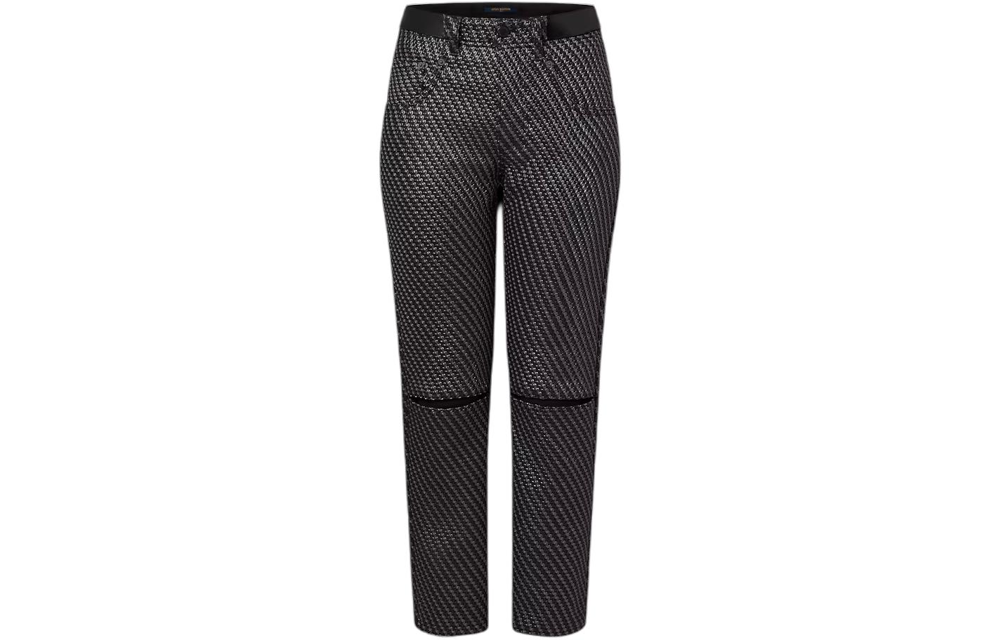LOUIS VUITTON FW23 Technical Jacquard Slit Pants Casual Pants Men's Black