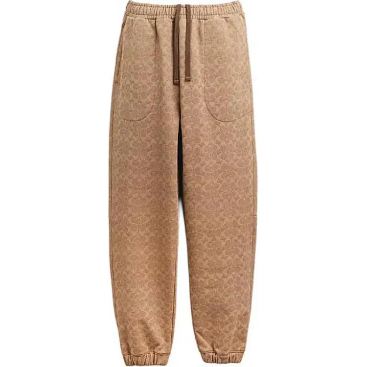 COACH SS24 Knitted Sweatpants Men's Brown Yellow