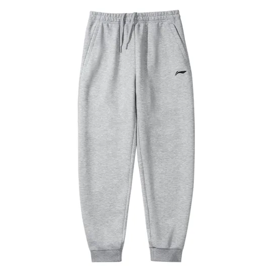 Li Ning Badminton Collection Knitted Sweatpants Men's Light Gray