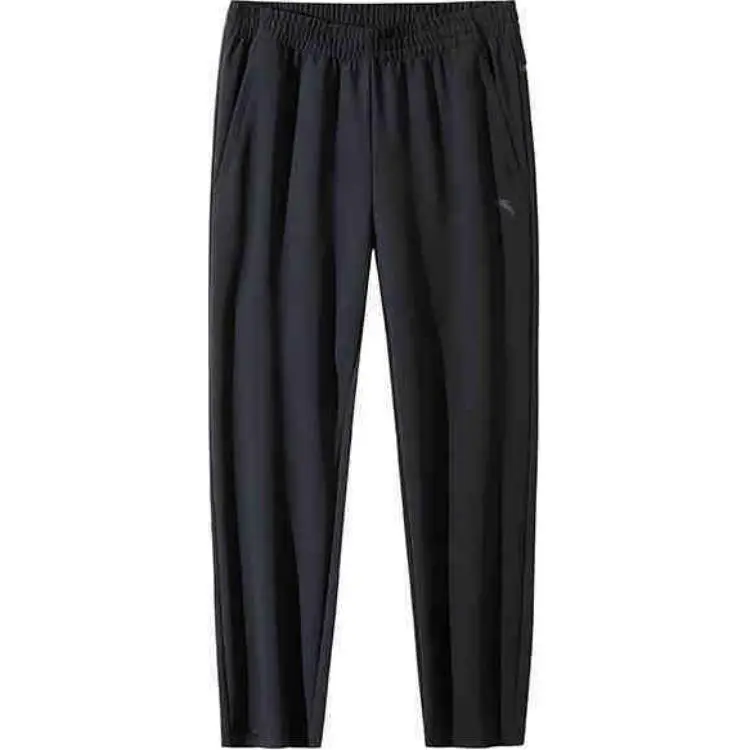 Anta Variety Training Collection Micro Stretch Fleece Lined Straight Fit Elastic Knitted Sweatpants Men's Basic Black