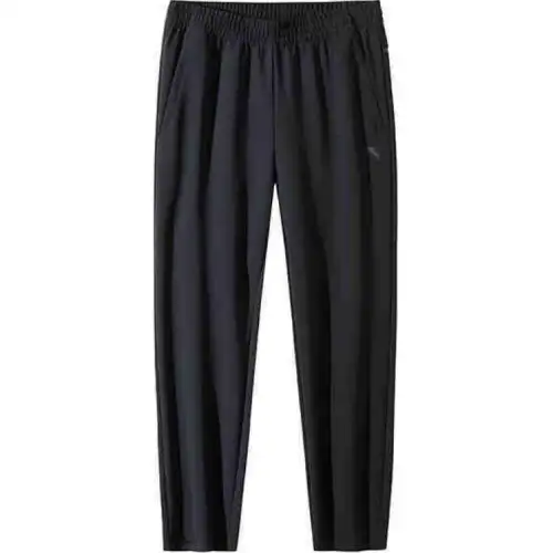Anta Variety Training Collection Micro Stretch Fleece Lined Straight Fit Elastic Knitted Sweatpants Men's Basic Black
