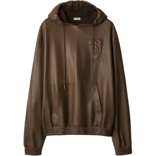 Burberry B Shield leather hoodie