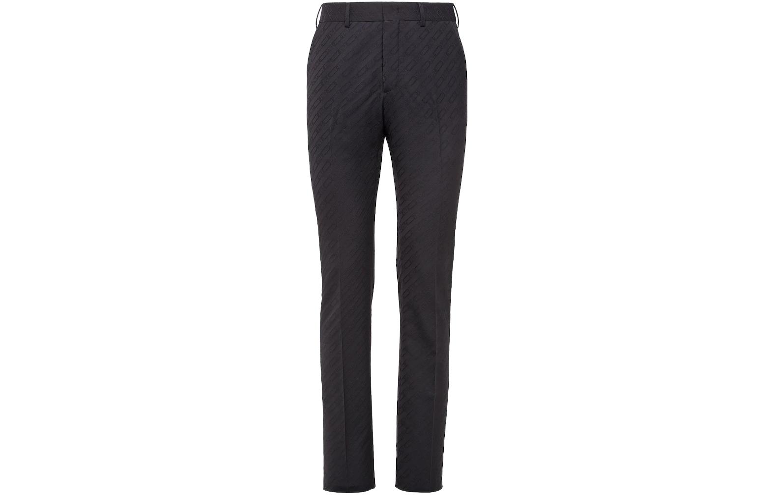 Мужские штаны Fendi Jacquard Logo Pants (черные)