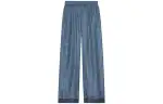 GUCCI Casual Pants Men's Blue Moderate Wide Leg Pants