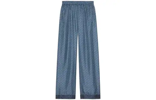 GUCCI Casual Pants Men's Blue Moderate Wide Leg Pants