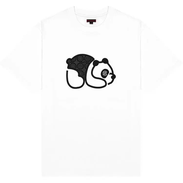 CLOT Drop3 Panda Printed Pattern Crew Neck Short Sleeved Unisex T Shirt