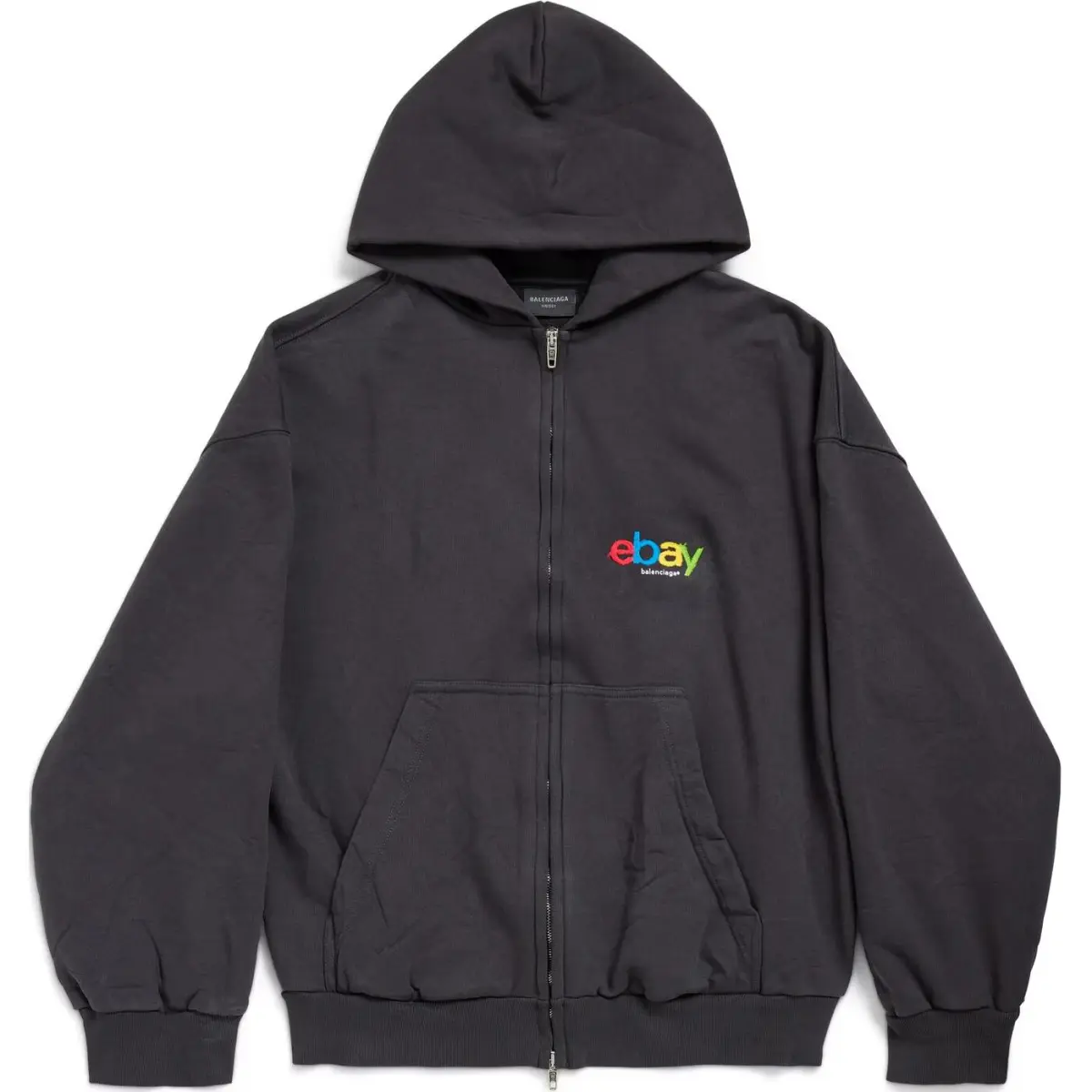 Balenciaga Logo Embroidered Zip Up Jacket