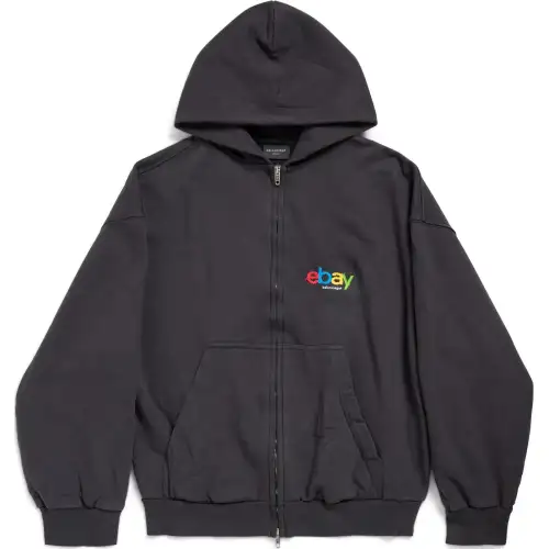Balenciaga Logo Embroidered Zip Up Jacket