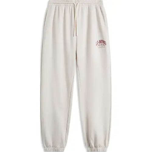 Li Ning Sports Life Collection Knitted Sweatpants Men's Heather Gray Tile Gray