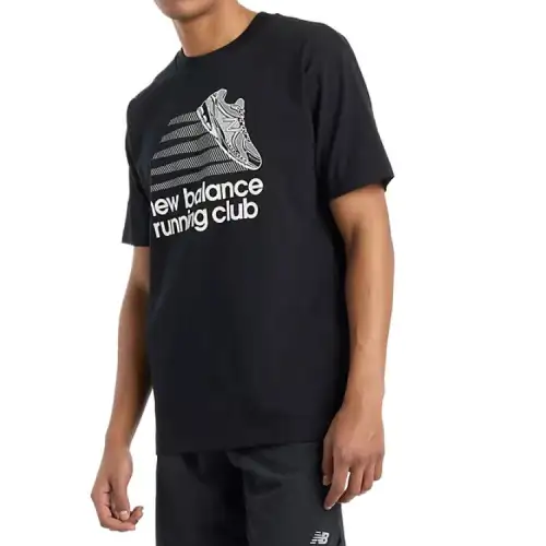 New Balance Running Club T Shirt Men's Black