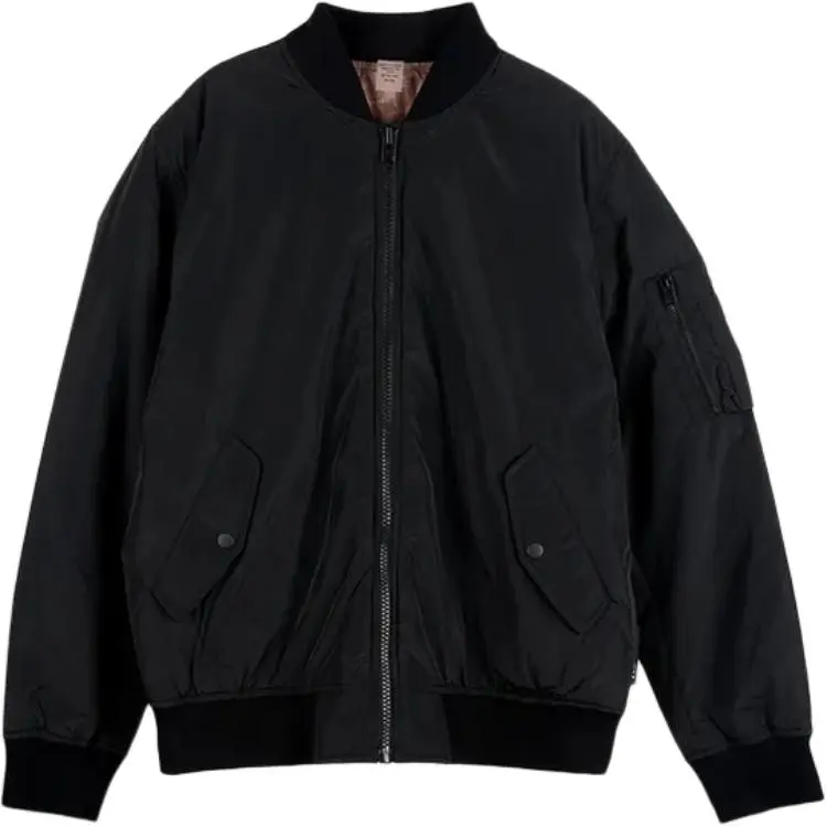 COACH Jackets Men's Black Baseball Collar Moderate