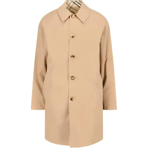 Burberry Check-Pattern Buttoned Reversible Trench Coat