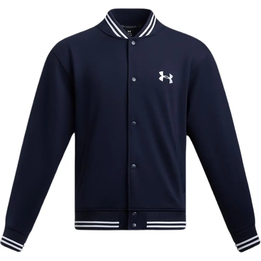 Under Armour Knit Bomber Baseball Jacket Unisex Navy Blue