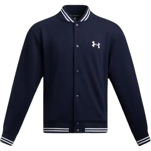 Under Armour Knit Bomber Baseball Jacket Unisex Navy Blue