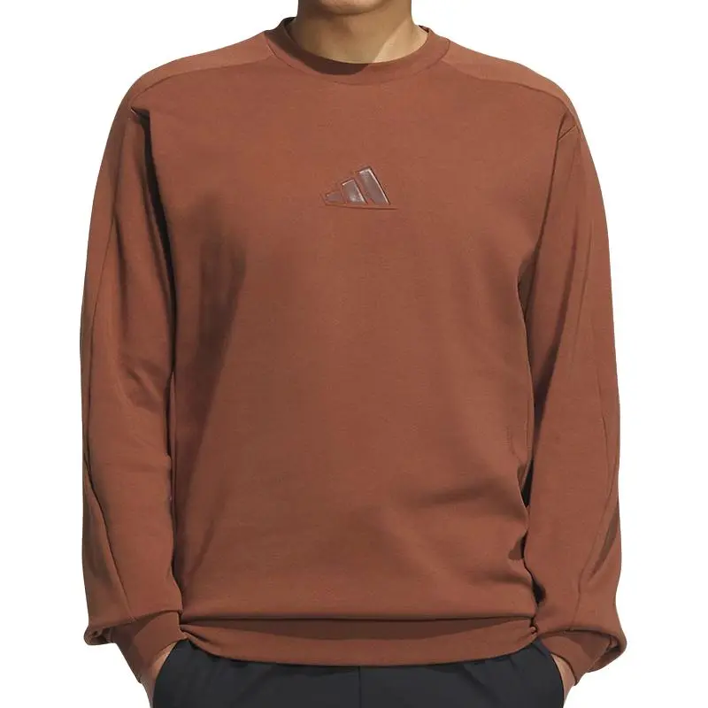 Adidas Sweatshirts Men's Brown Crew Neck Moderate Straight Fit