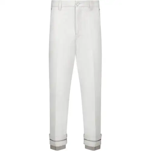 DIOR Casual Pants Men's White Moderate Straight Fit Pants