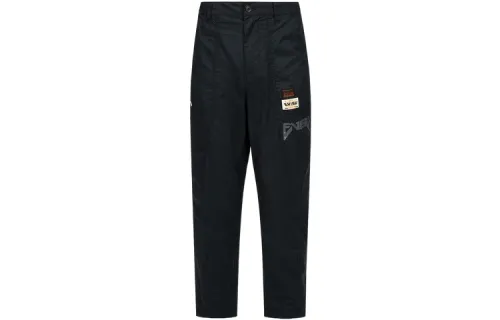 EVISU Casual Pants Men's Black Moderate Straight Fit Pants
