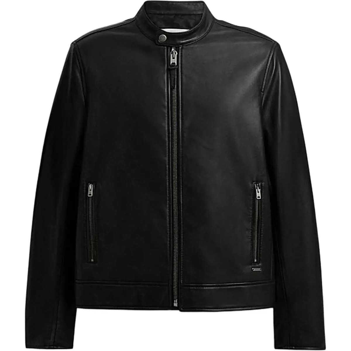 COACH FW24 Leather Jacket Men's Black