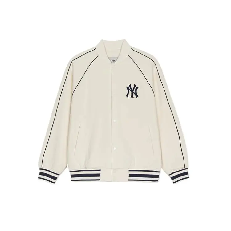 MLB New York Yankees Monogram Baseball Jacket Unisex Cream