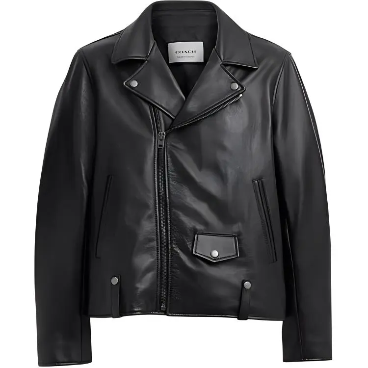 COACH SS24 Leather Jacket Men's Black