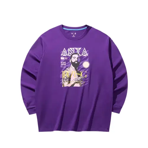 Anta Basketball Collection Sweatshirt Men's Lime Purple
