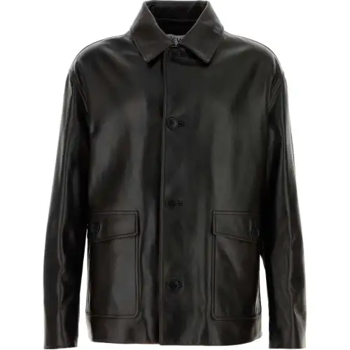 LOEWE Button Fastened Leather Jacket